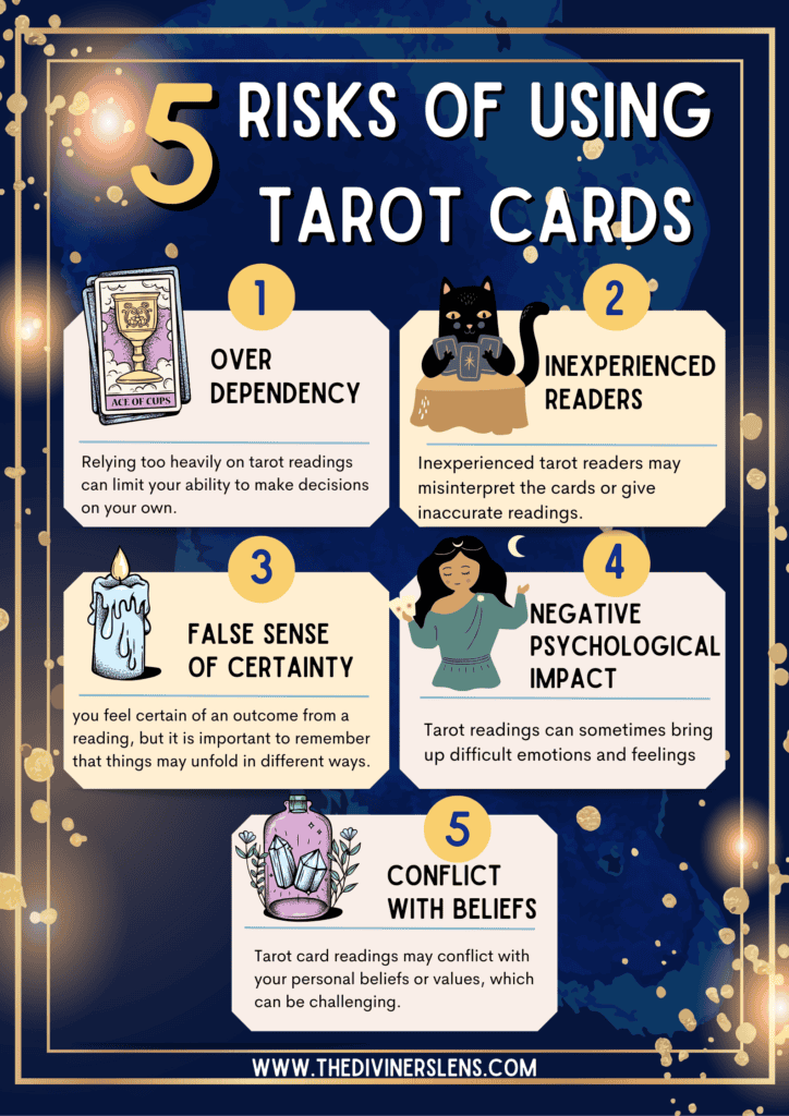 Can tarot cards ruin your life? - 5 risks of using tarot cards poster.